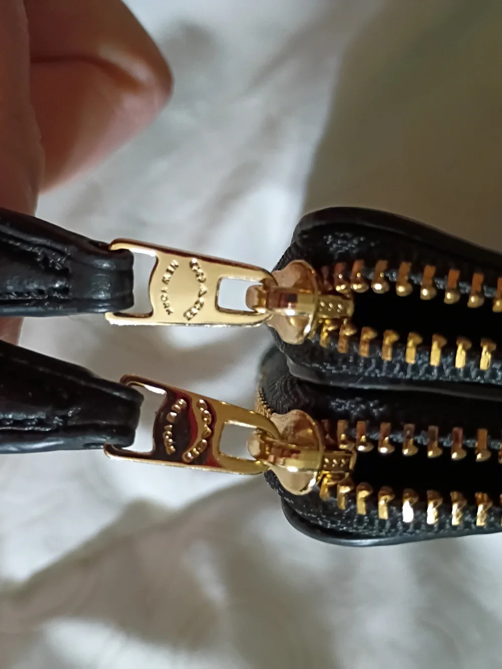 Coach Black Pebbled Leather Zip Wallet